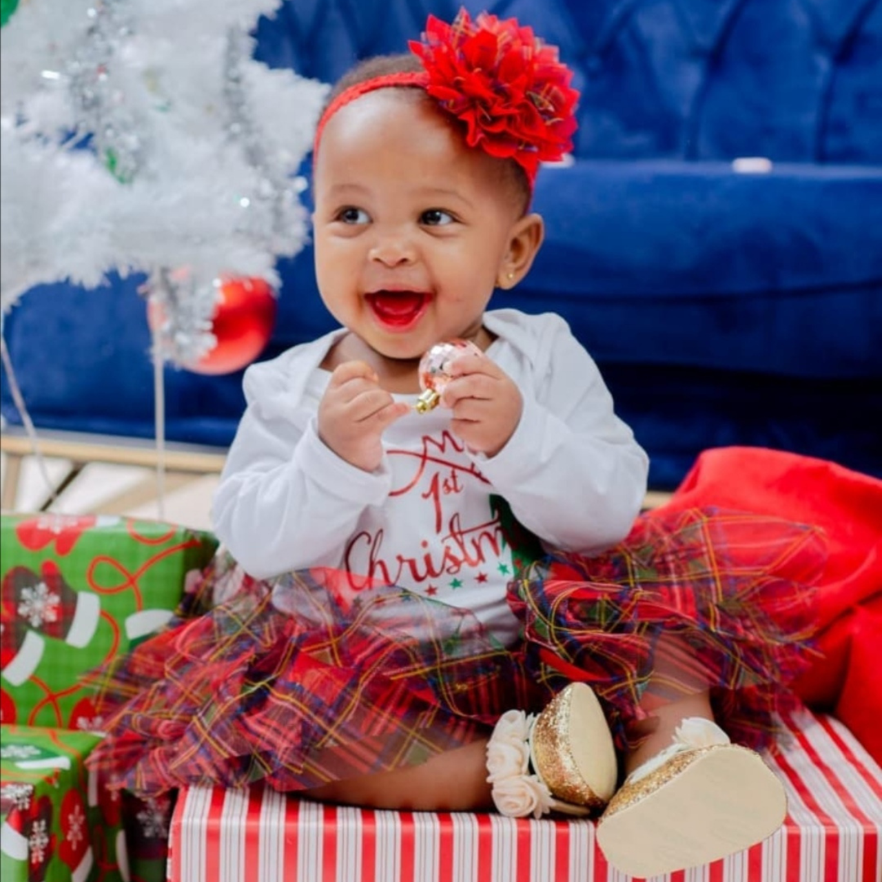 Christmas Personalised Onesie : 1st Christmas Colourful