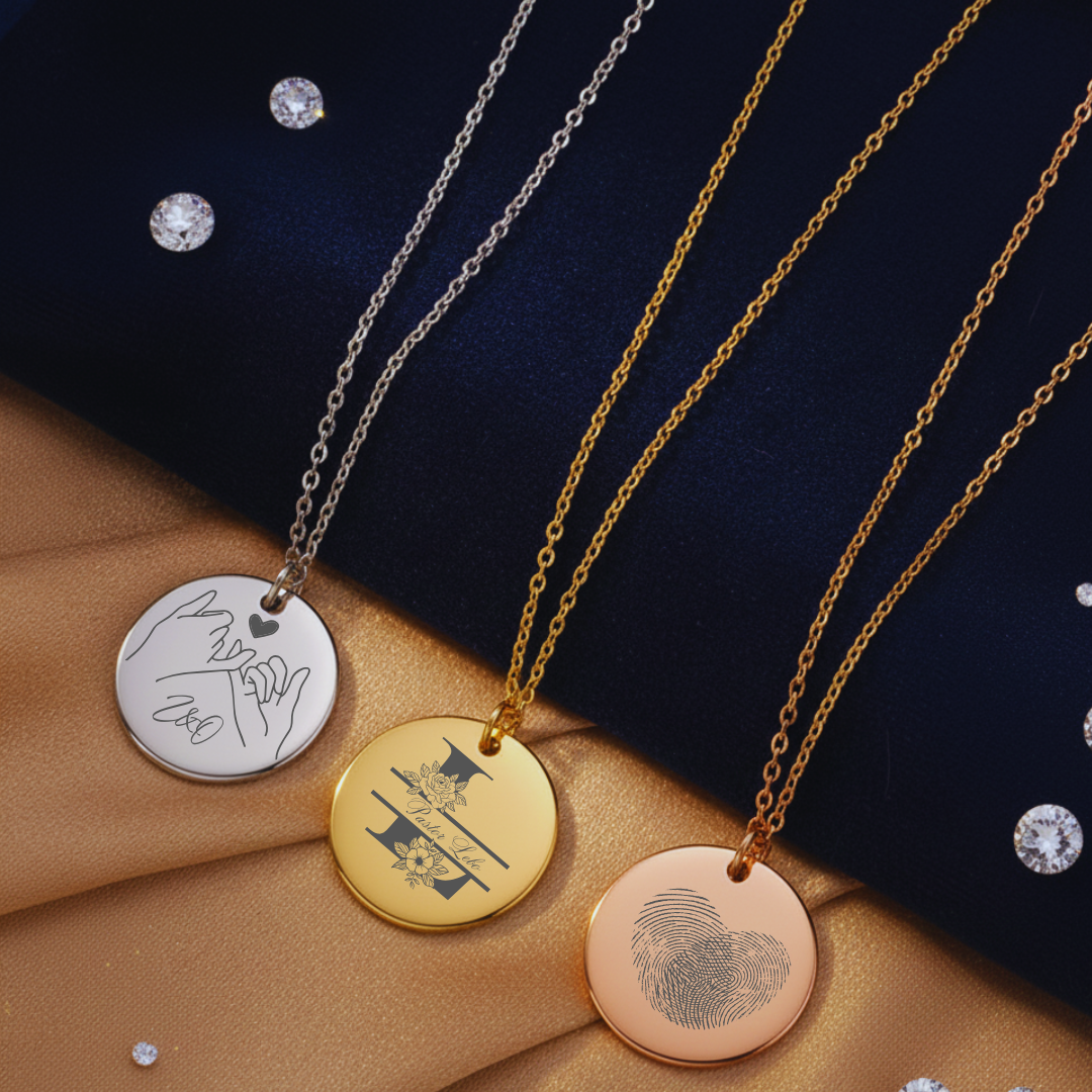 Round Personalised Necklace 20mm (Unisex)