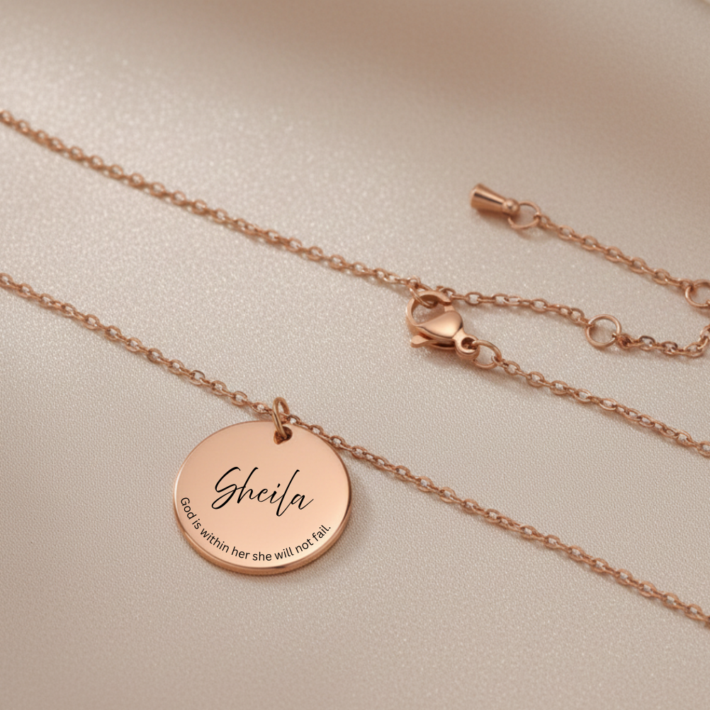Round Personalised Necklace 20mm (Unisex)