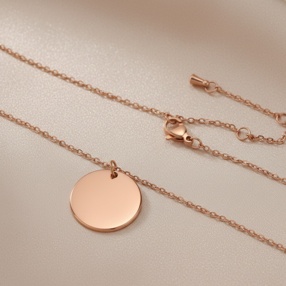 Round Personalised Necklace 20mm (Unisex)