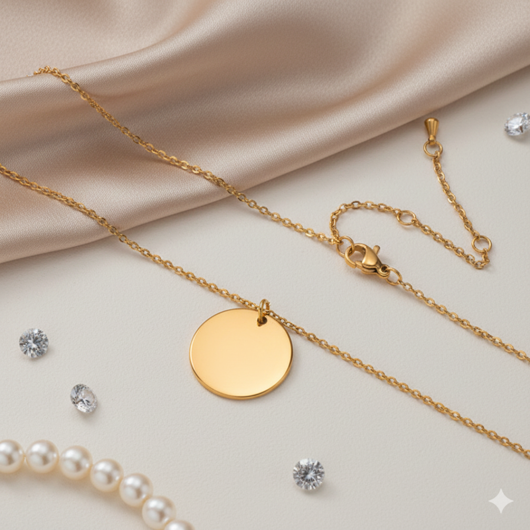 Round Personalised Necklace 20mm (Unisex)