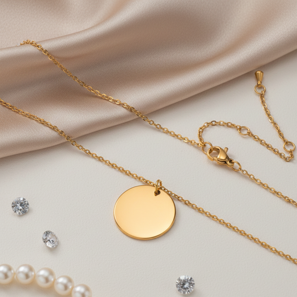Round Personalised Necklace 20mm (Unisex)