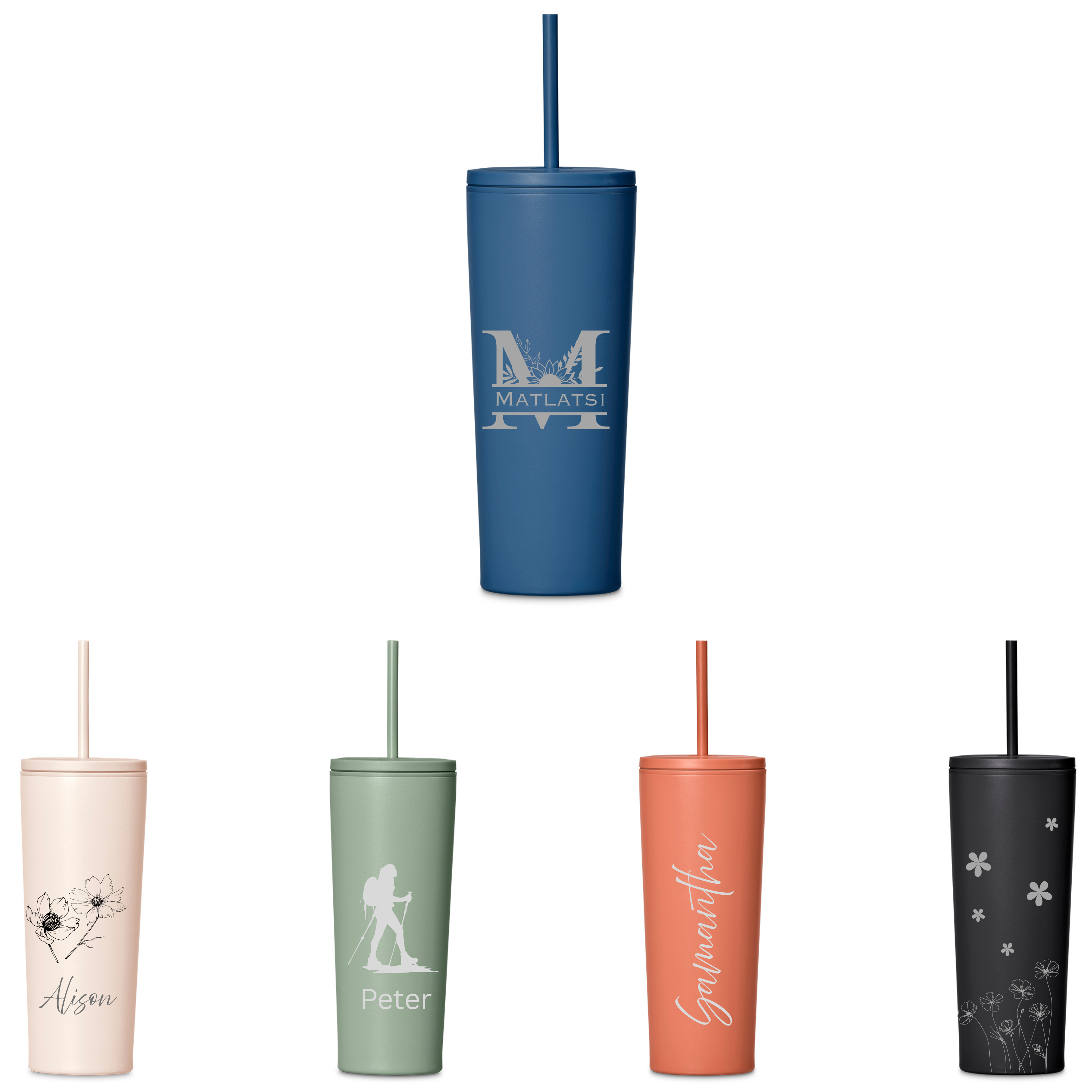 Personalised Concorde Double-Wall Tumbler & Straw – 720ml