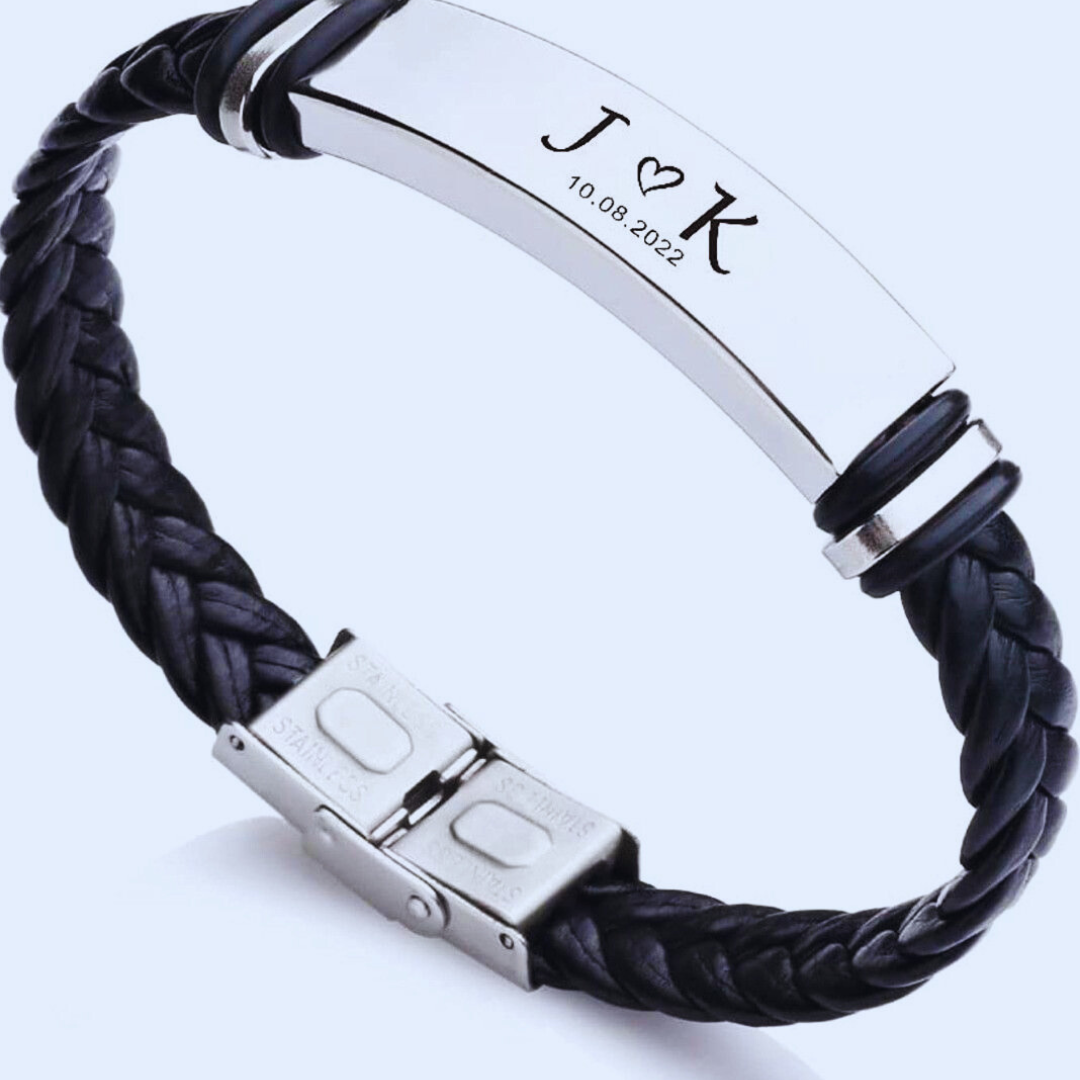 Engraved Men’s Streetwear Stainless Steel Bracelet