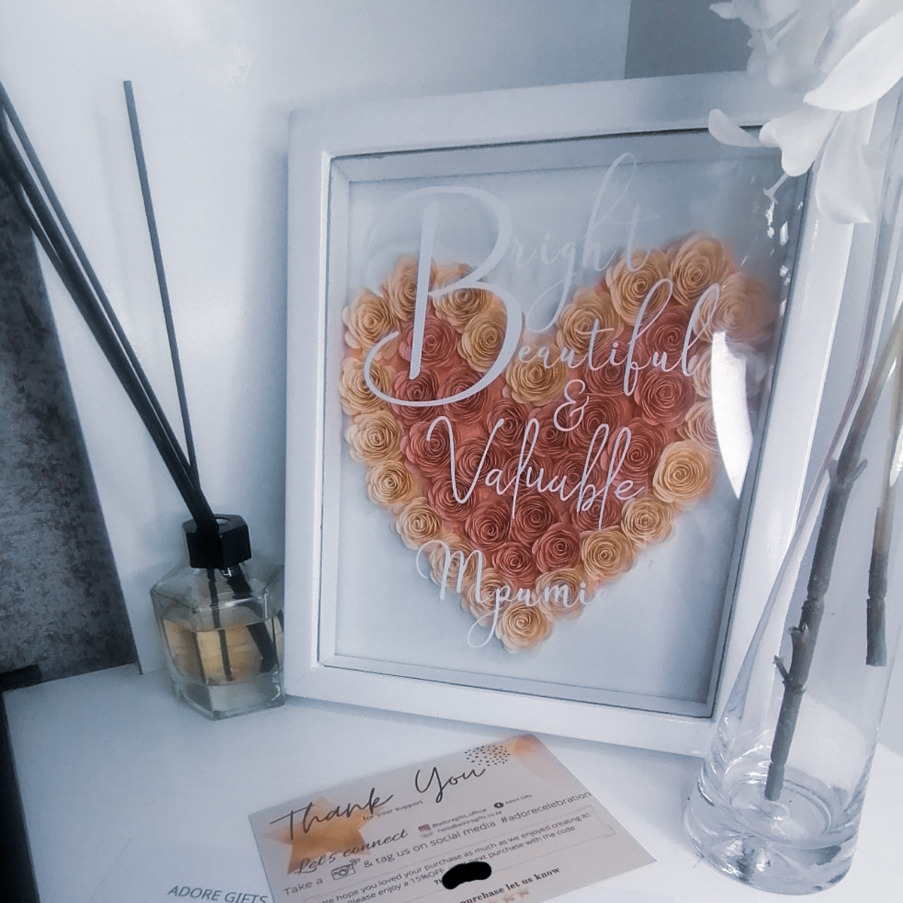 Box Frame Pastel Pink Heart