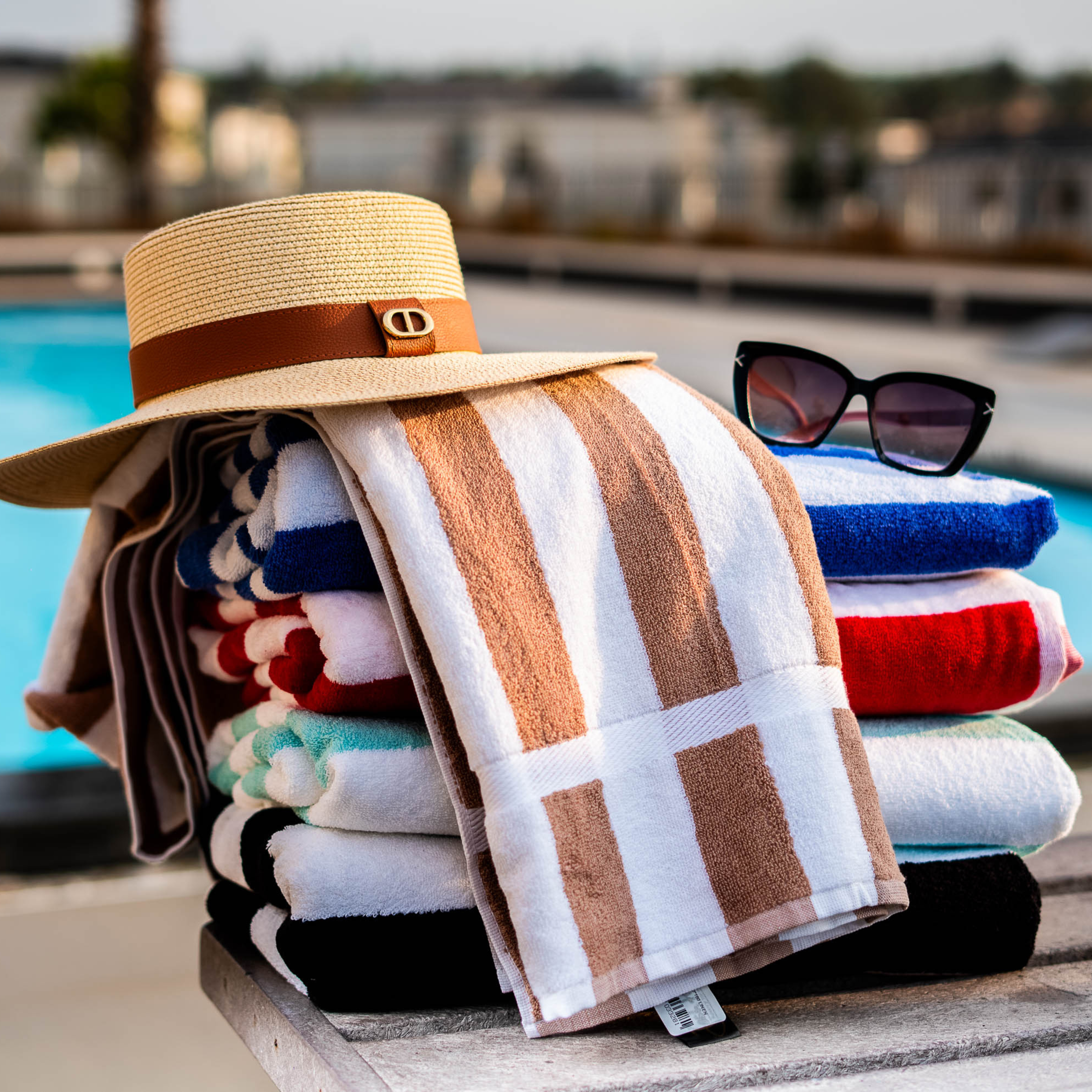 Personalised Signature Broad Stripe Pool/Beach Towel