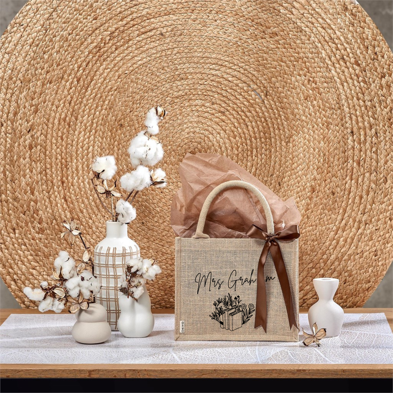 Personalised Midi Jute Bag