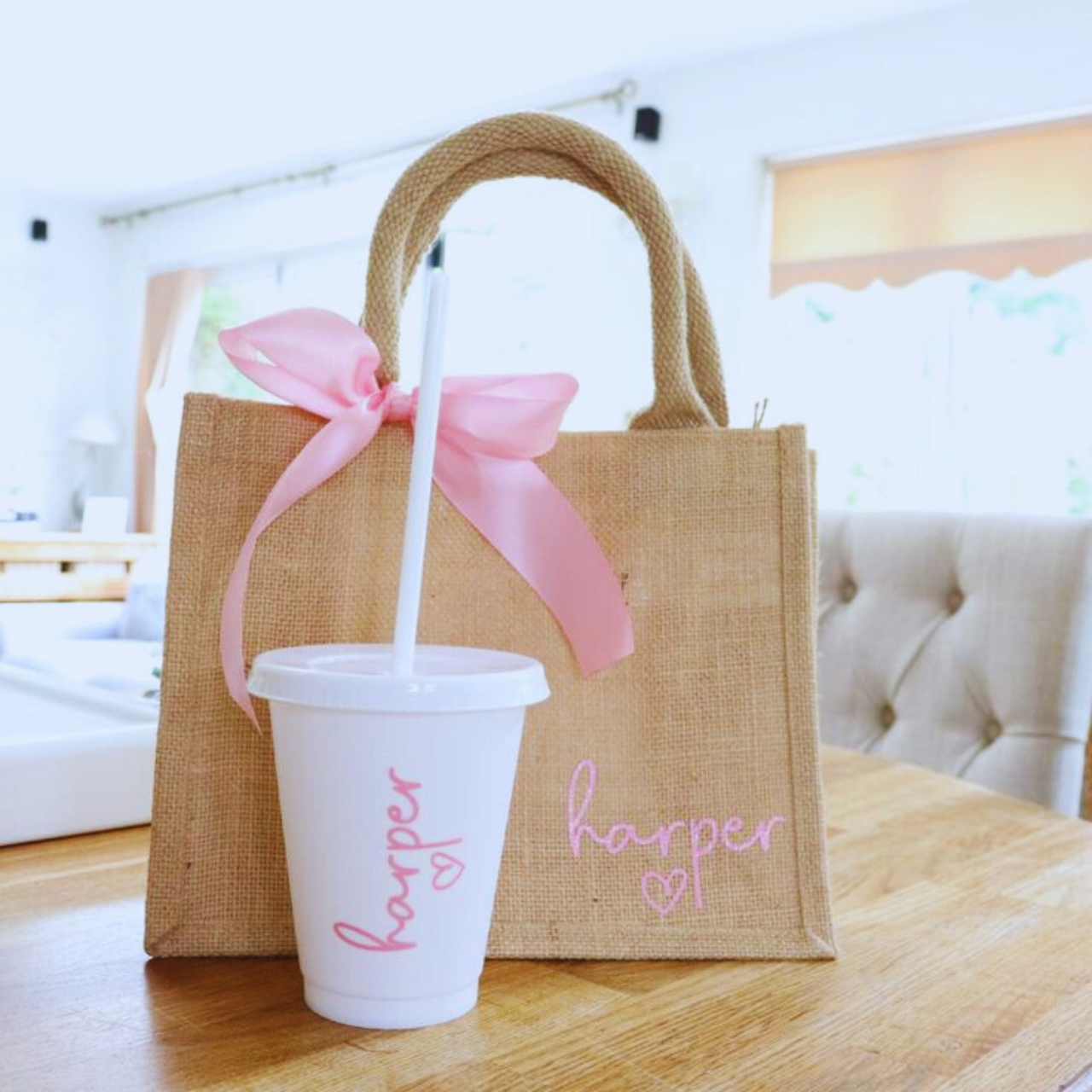 Personalised Midi Jute Bag