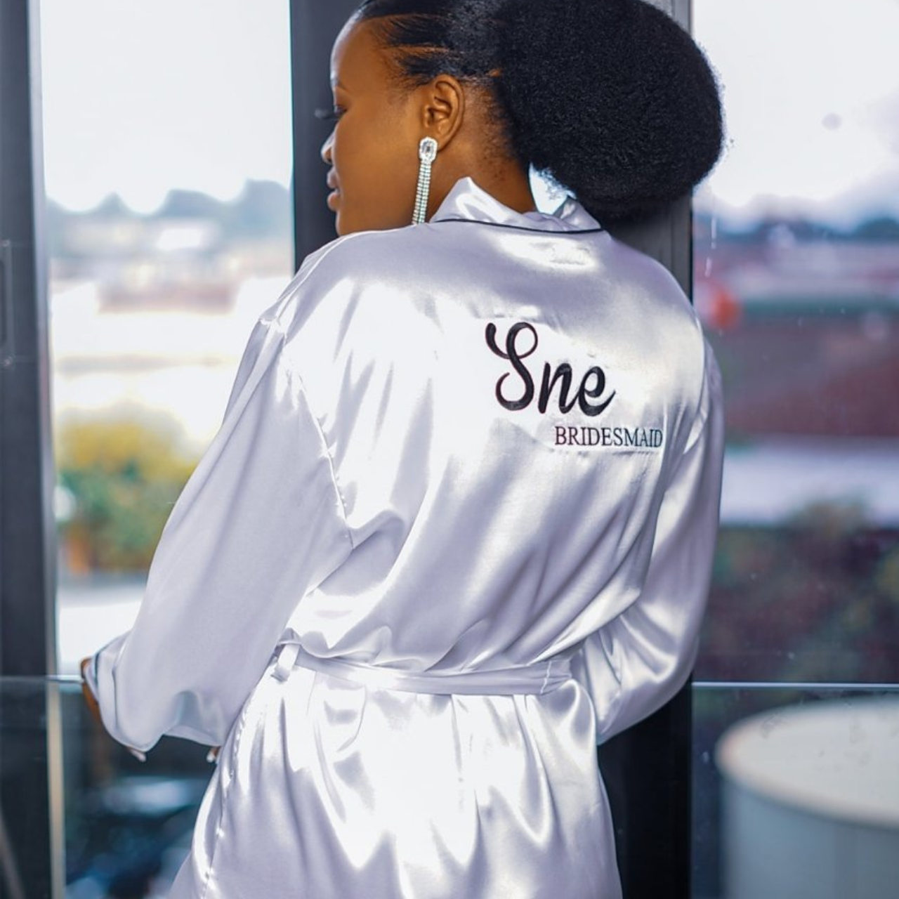 Personalised Silk Robe with pipping