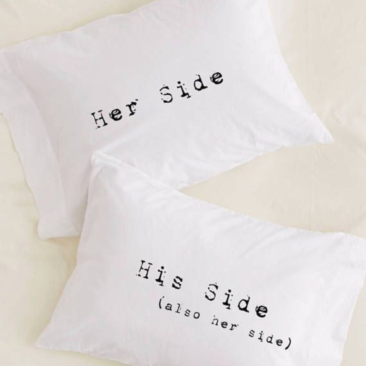 Personalised his and hers standard pillow cases