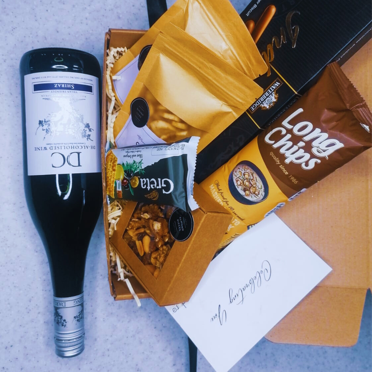 Cravings Snack Box with wine