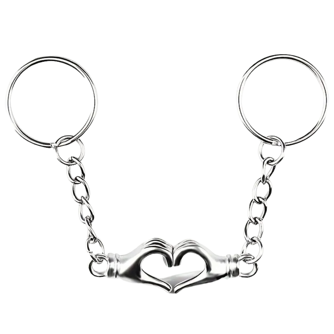 Magnetic Heart Palm-shaped Couple Keychain set