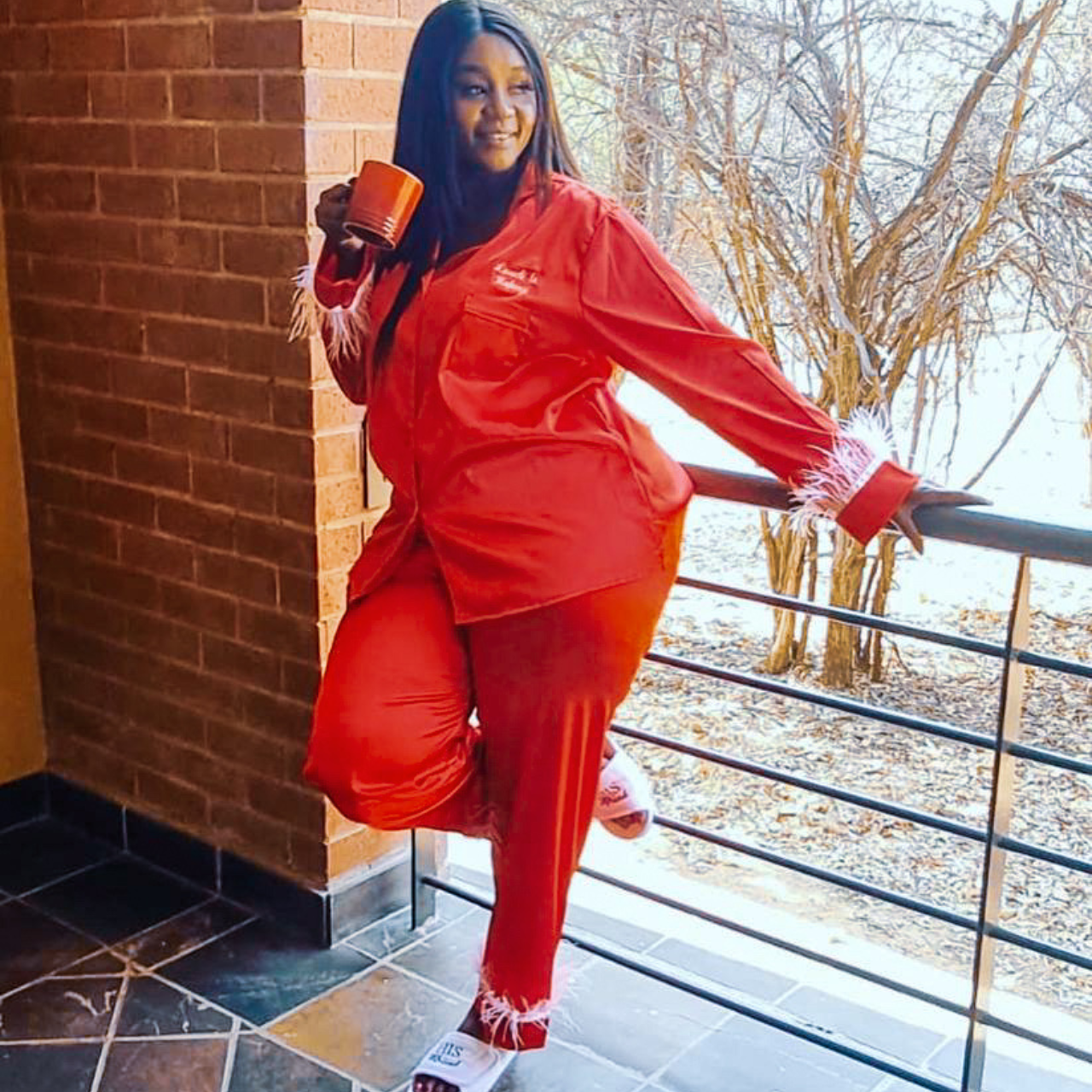 Classy Pyjama Set with Feathers