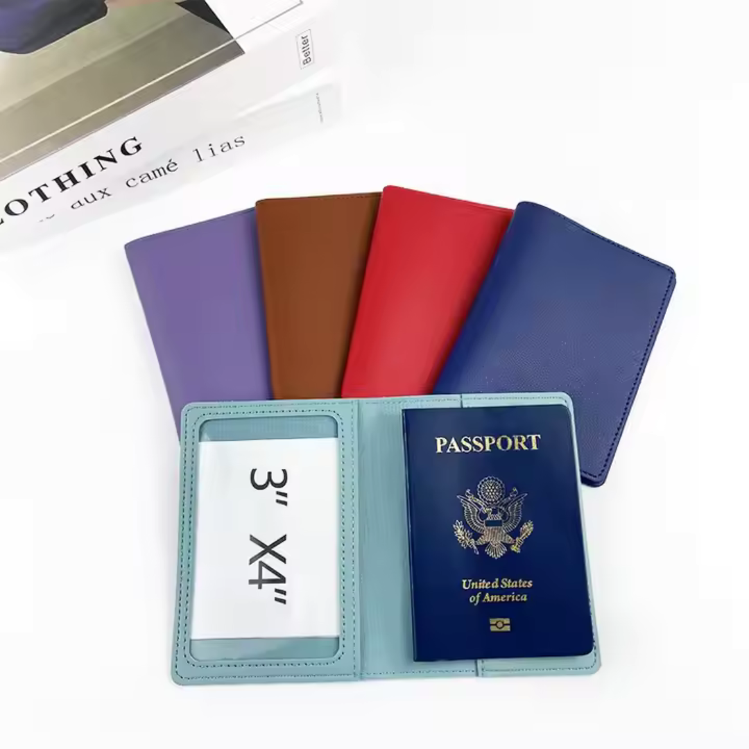 Personalised PU Leather Passport Cover & Luggage Tag Gift Set