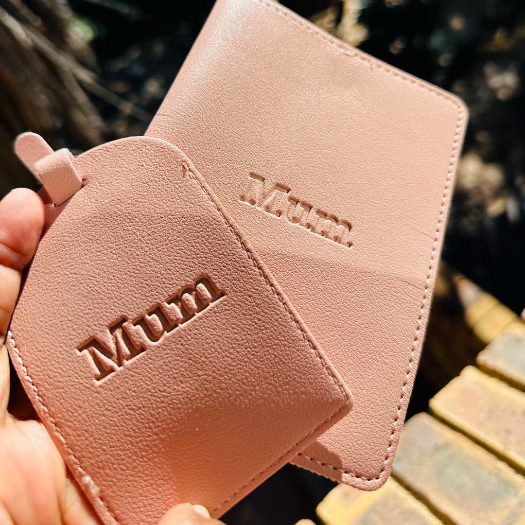 Personalised PU Leather Passport Cover & Luggage Tag Gift Set