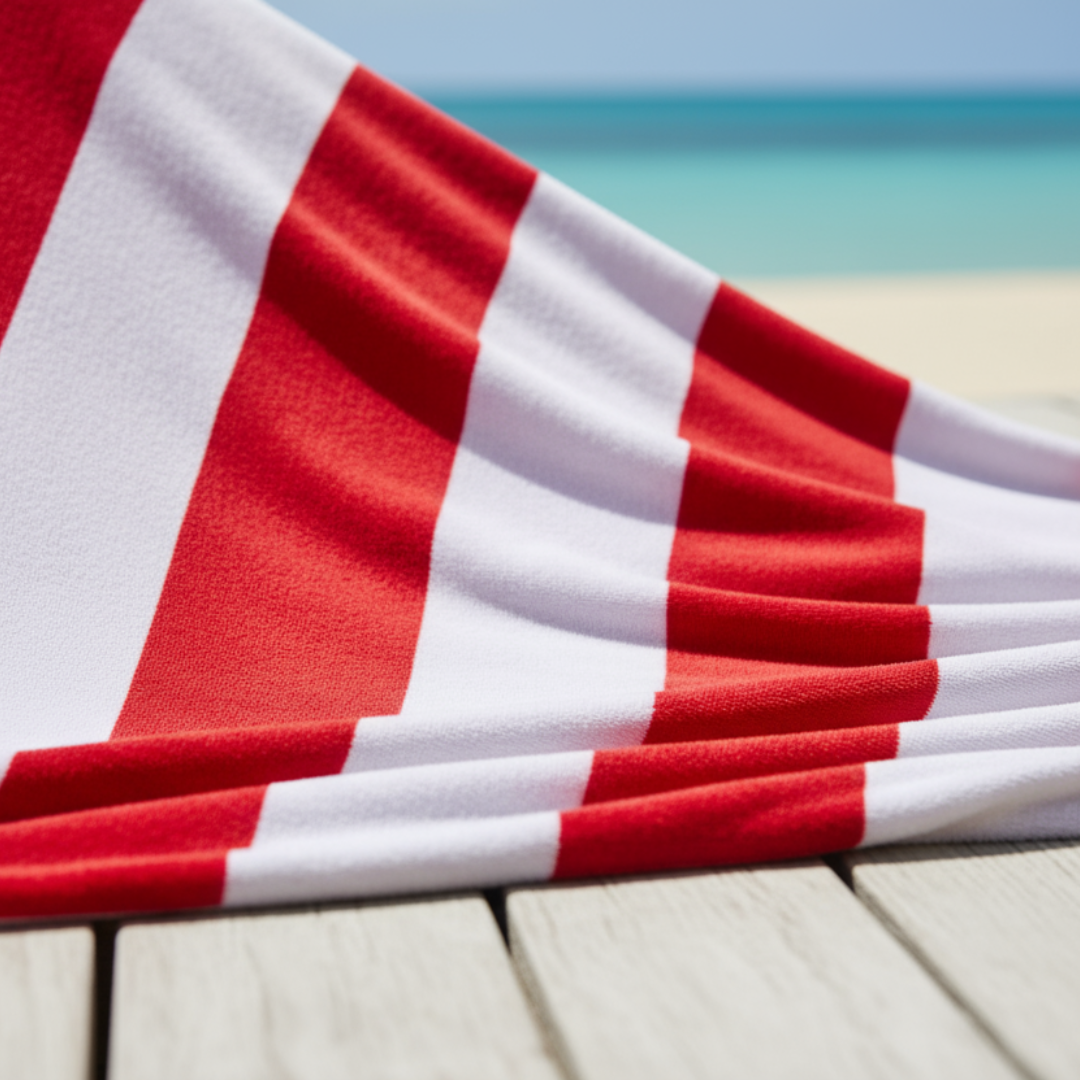 Personalised Trousseau Royal Velour Striped Pool/ Beach Towels
