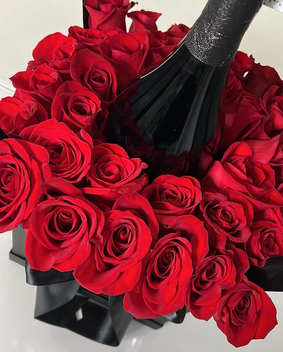 Flower and Wine Box Adore Gifts