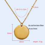 Round Personalised Necklace 20mm (Unisex)