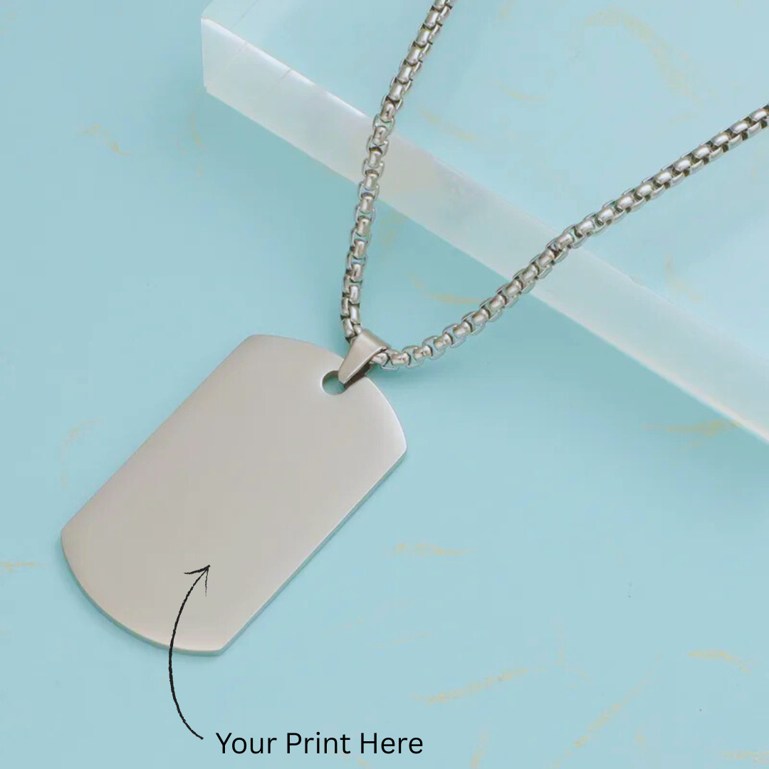 Engraved Retro Classic Stainless Steel Pendant Necklace