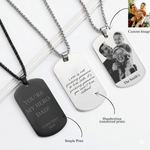 Engraved Retro Classic Stainless Steel Pendant Necklace