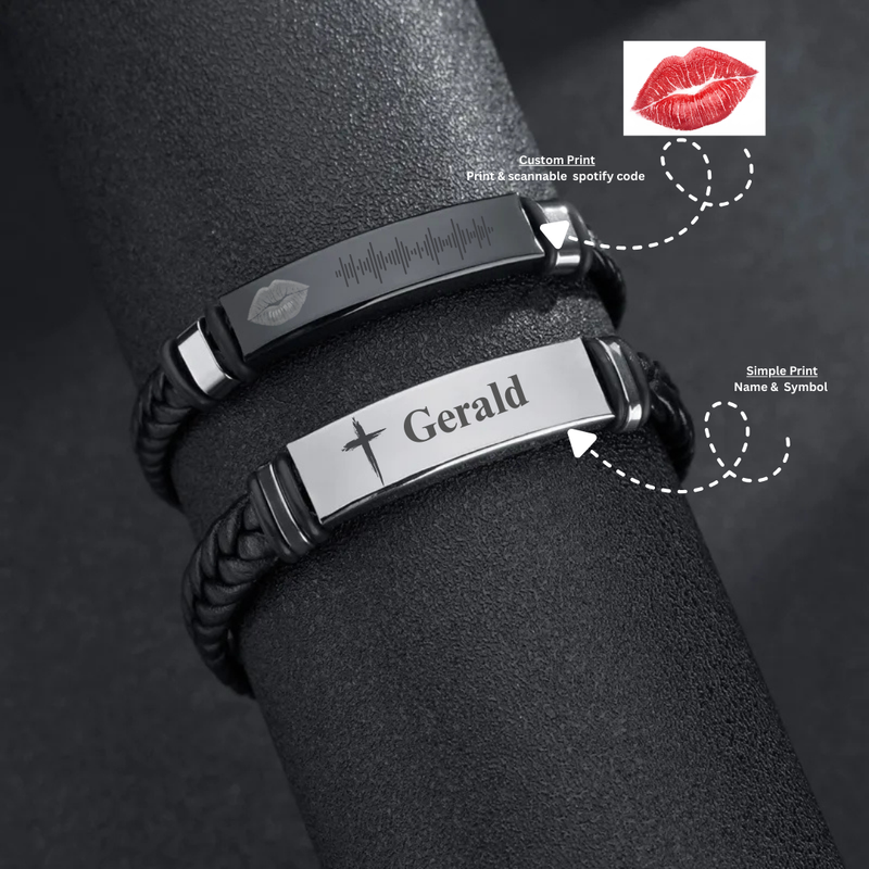 Engraved Men’s Streetwear Stainless Steel Bracelet