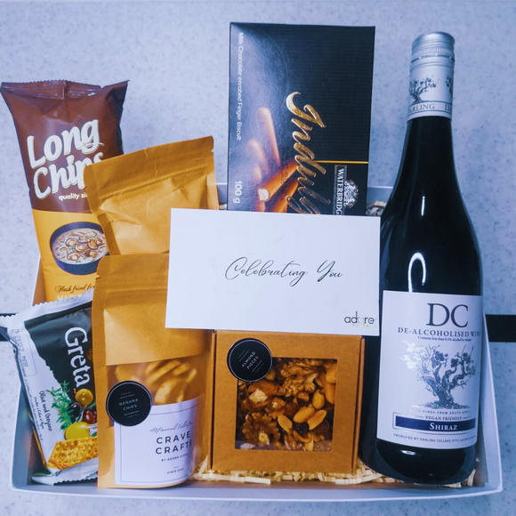 Cravings Snack Box with wine